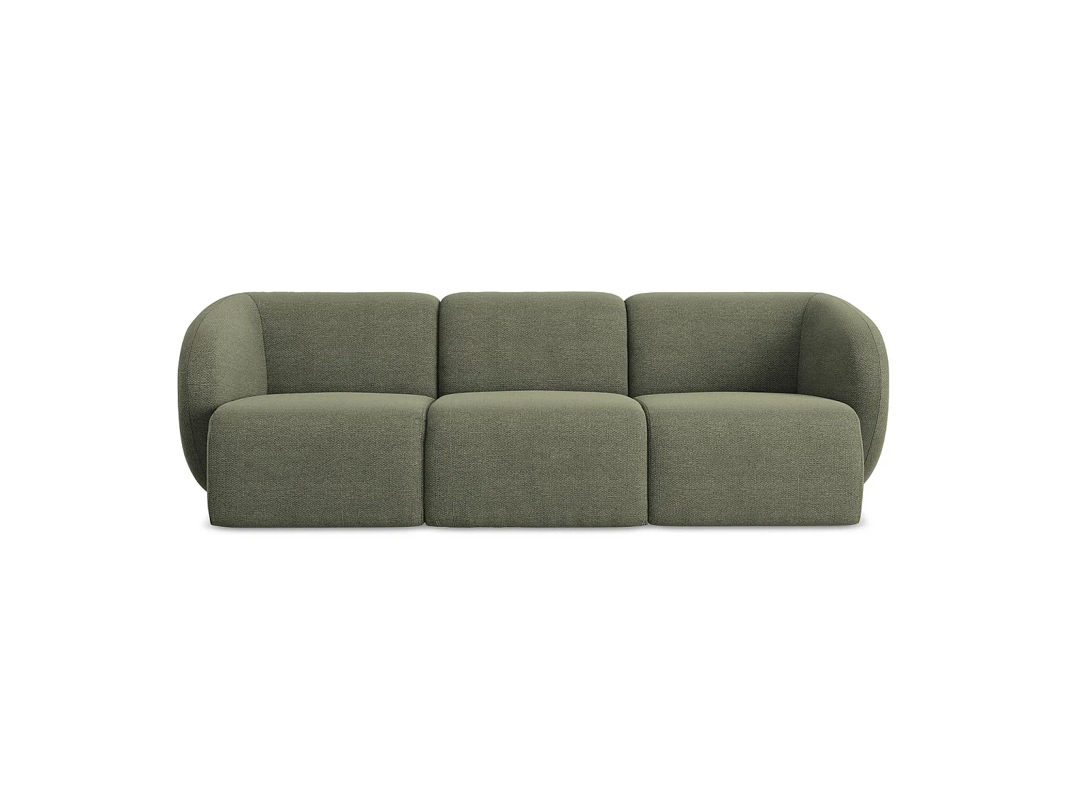 Modulares 3-Sitzer Sofa - - Bouclé - Olive - CERVO