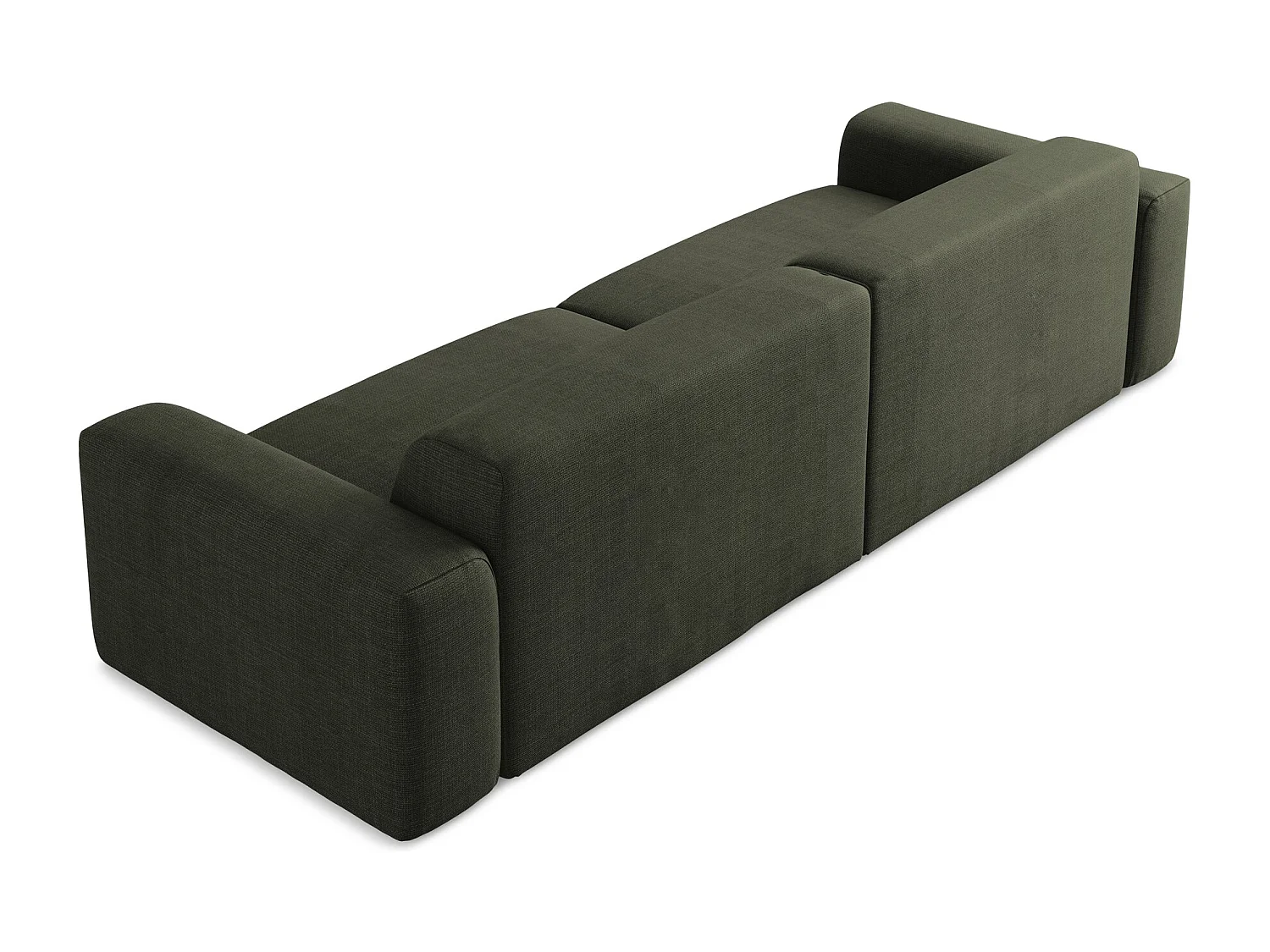 Canapé modulable 4 places en tissu texturé - olive - KELI