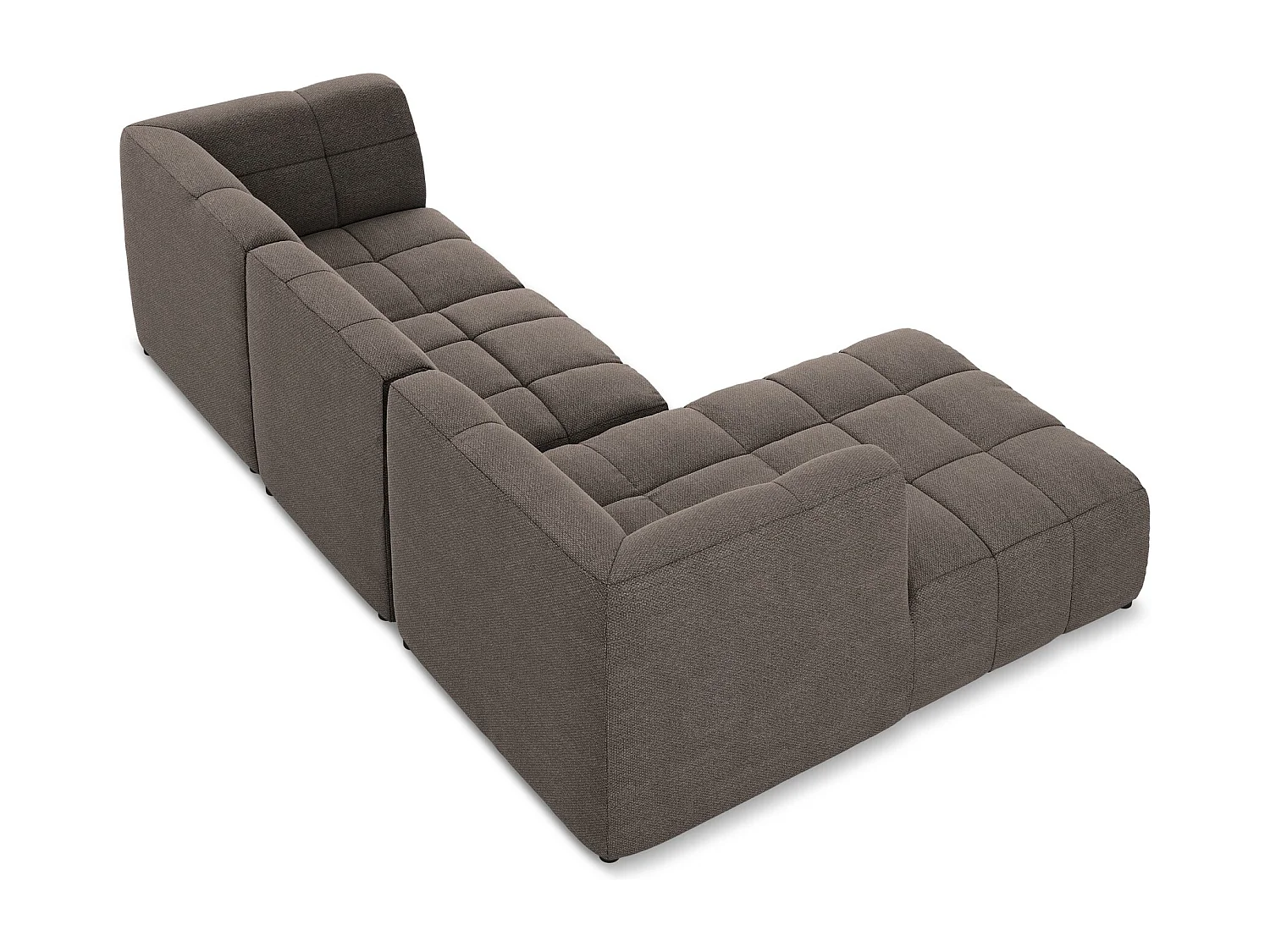3-Sitzer Modulares Ecksofa - Ecke Links - Bouclé - Schokolade - ALOHA
