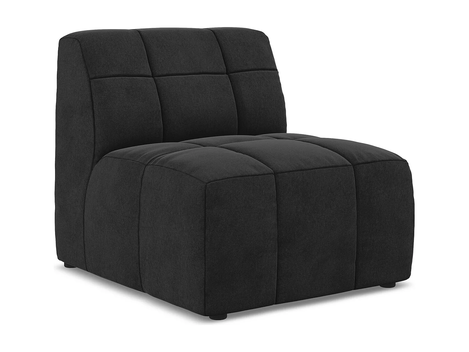 Módulo de sofá central em veludo preto - ALOHA