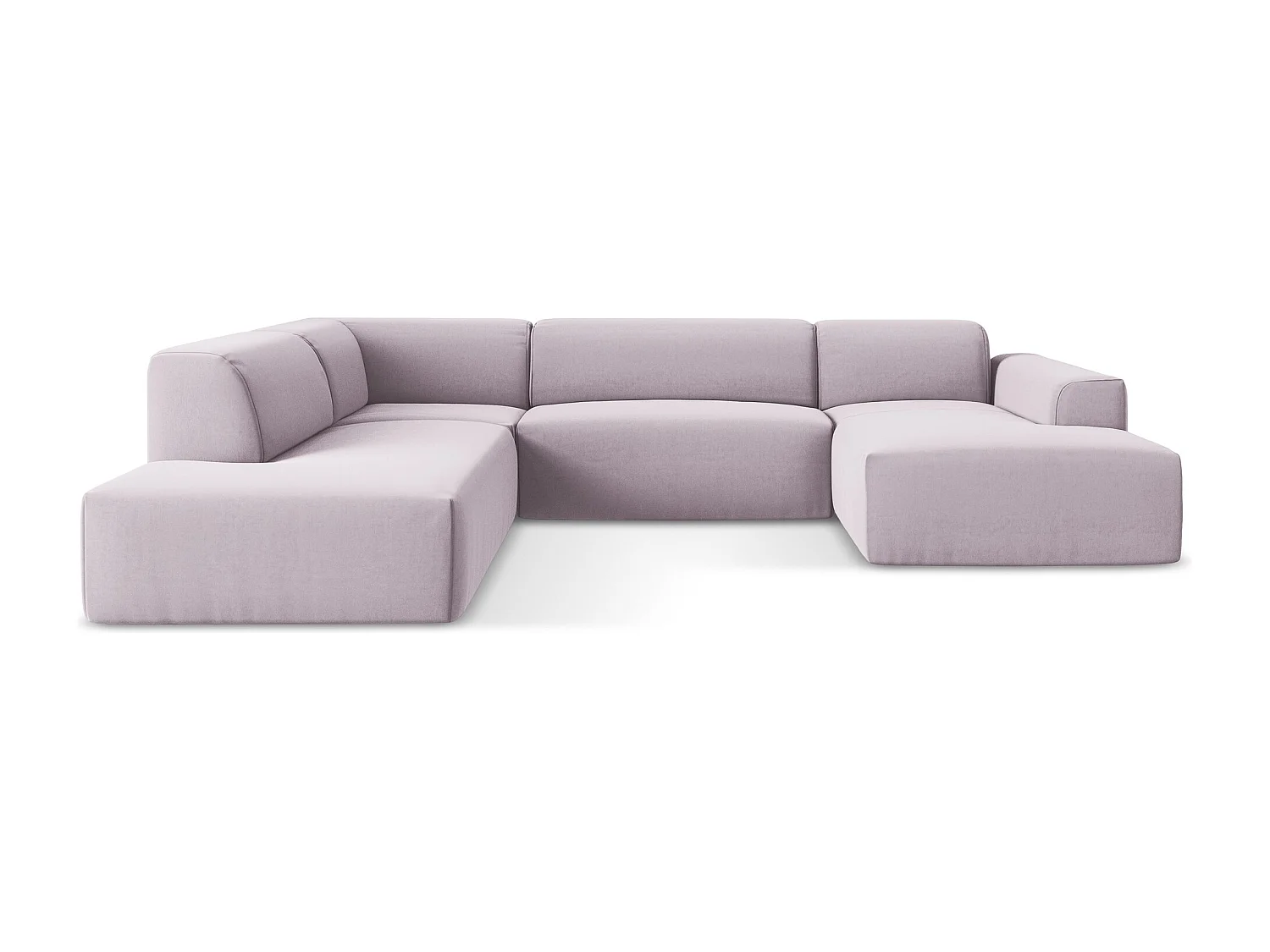 Canapé panoramique 5 places gauche en velours - lavande - KELI