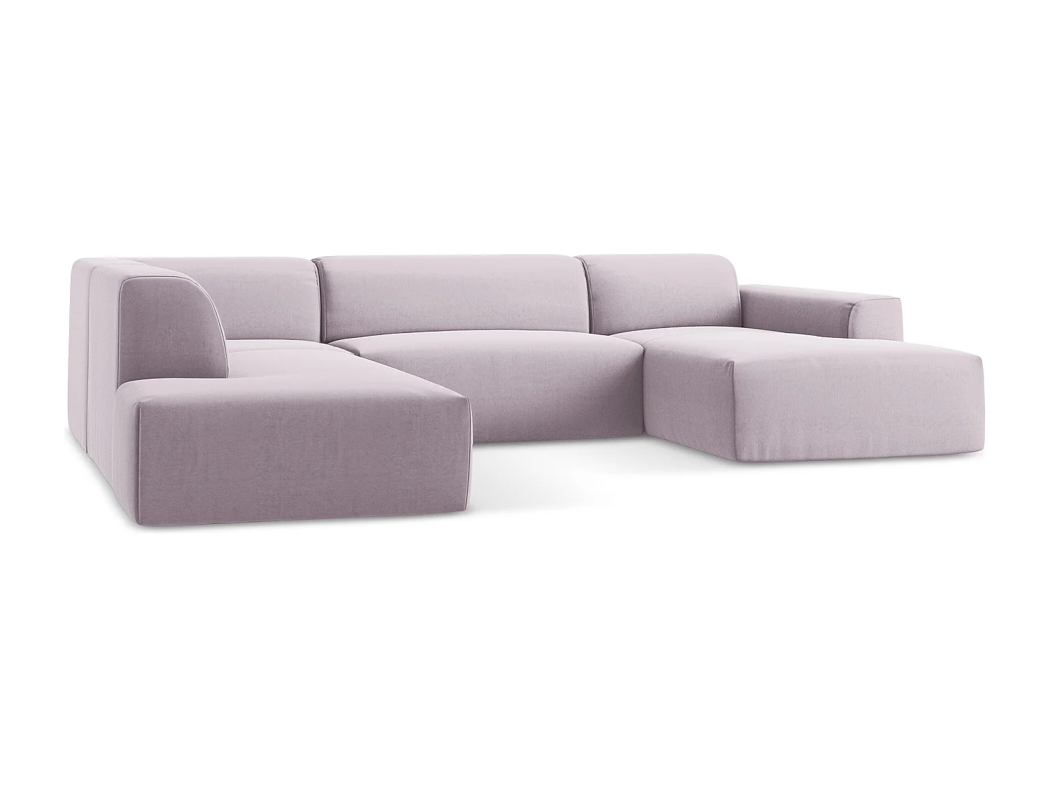 Canapé panoramique 5 places gauche en velours - lavande - KELI