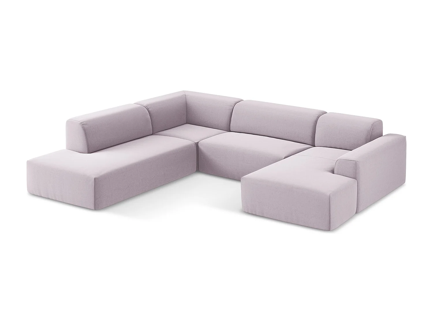Canapé panoramique 5 places gauche en velours - lavande - KELI