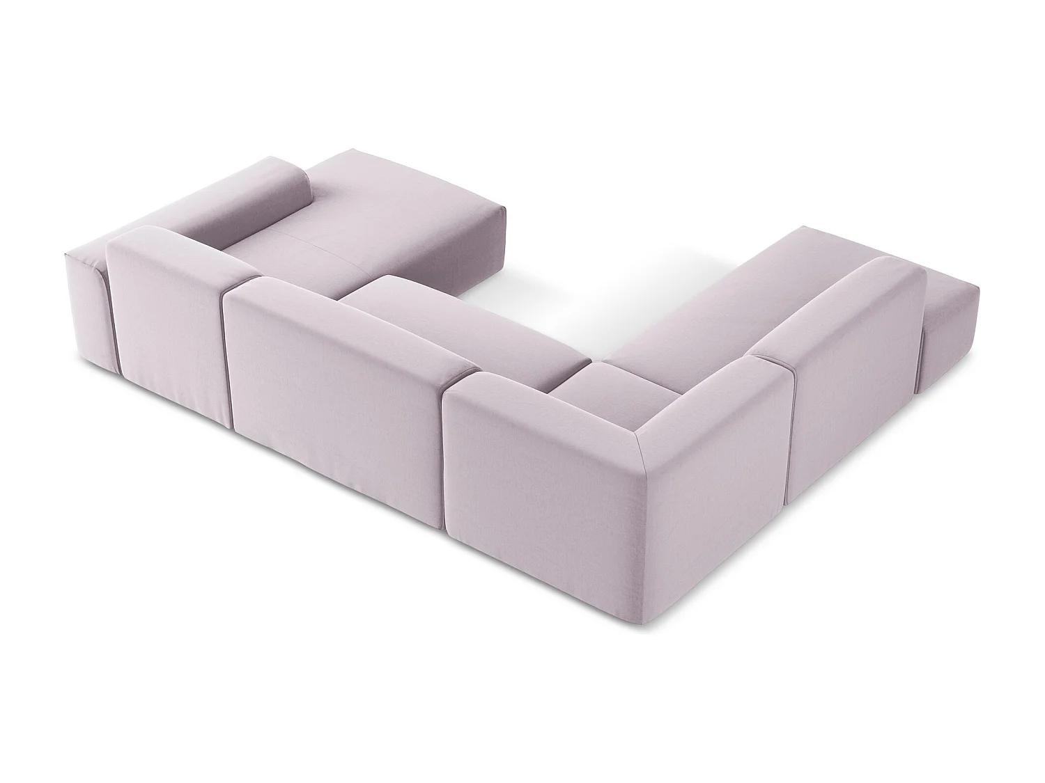 Canapé panoramique 5 places gauche en velours - lavande - KELI