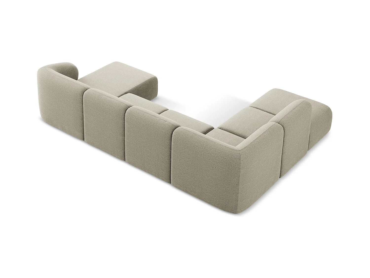 Sofa panoramiczna lewa - z tkaniny bouclé - kreci - LANI