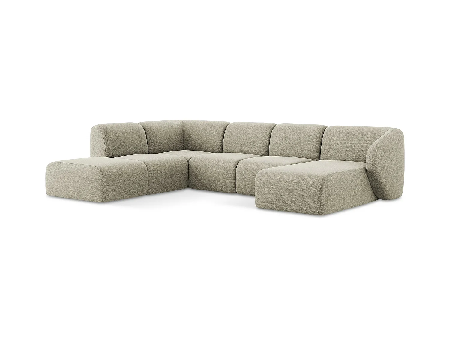 Große Wohnlandschaft Links - - Bouclé - Taupe - LANI