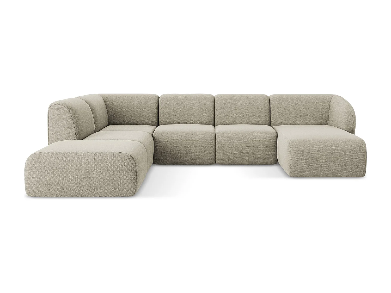 Sofa panoramiczna lewa - z tkaniny bouclé - kreci - LANI