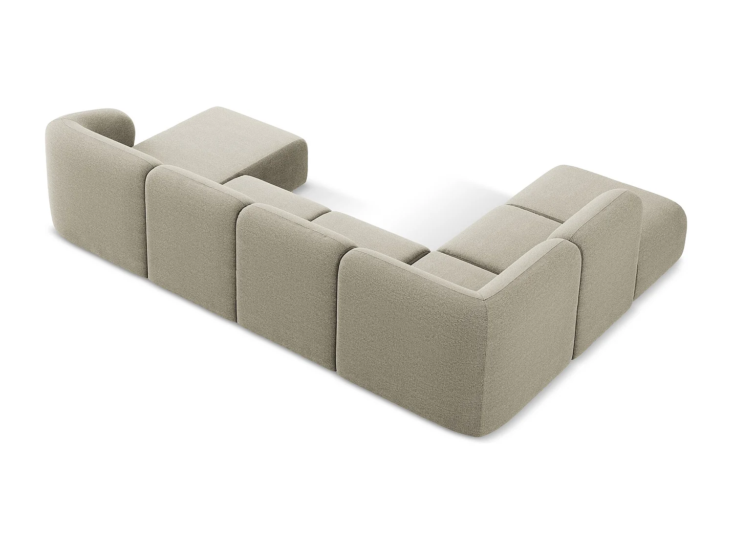 Sofa panoramiczna lewa - z tkaniny bouclé - kreci - LANI