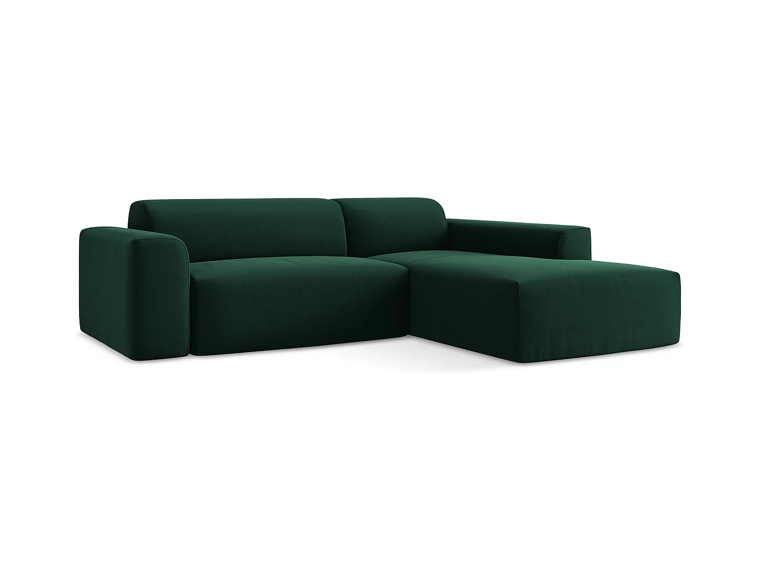 3-Sitzer Modulares Ecksofa - Ecke Rechts - Samt - Flaschengrün - KELI