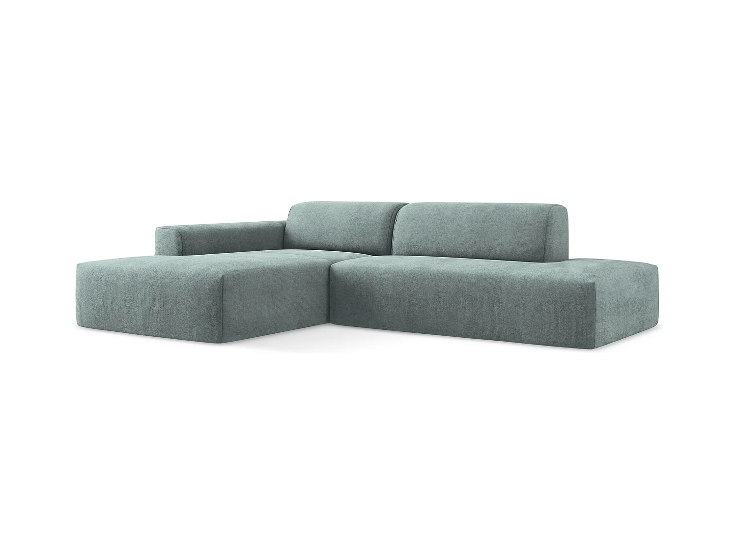 3-Sitzer Modulares Ecksofa - Ecke Rechts - Strukturstoff - Jeans - KELI