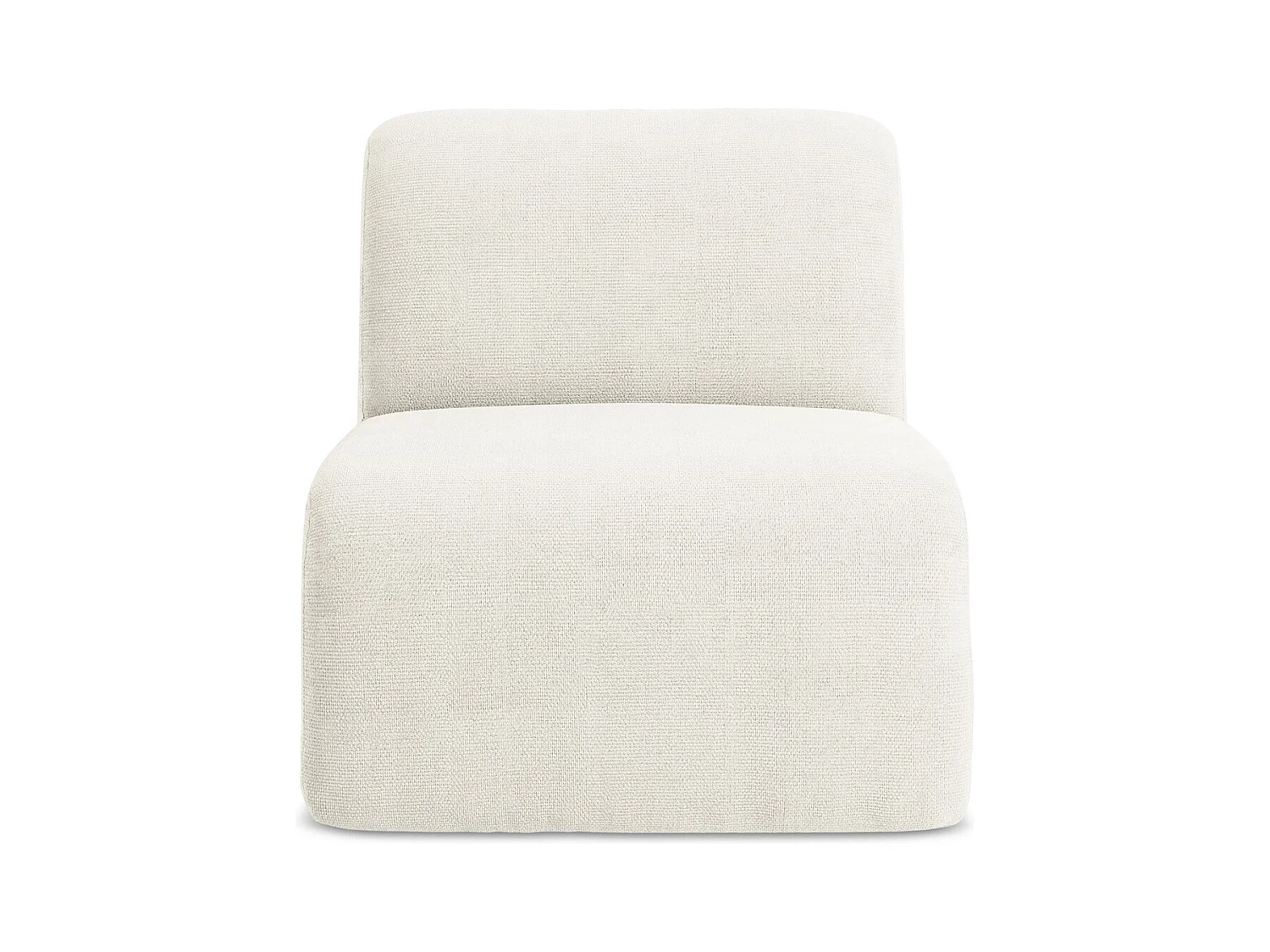 Bankmodule midden van wit chenille stof - LANI