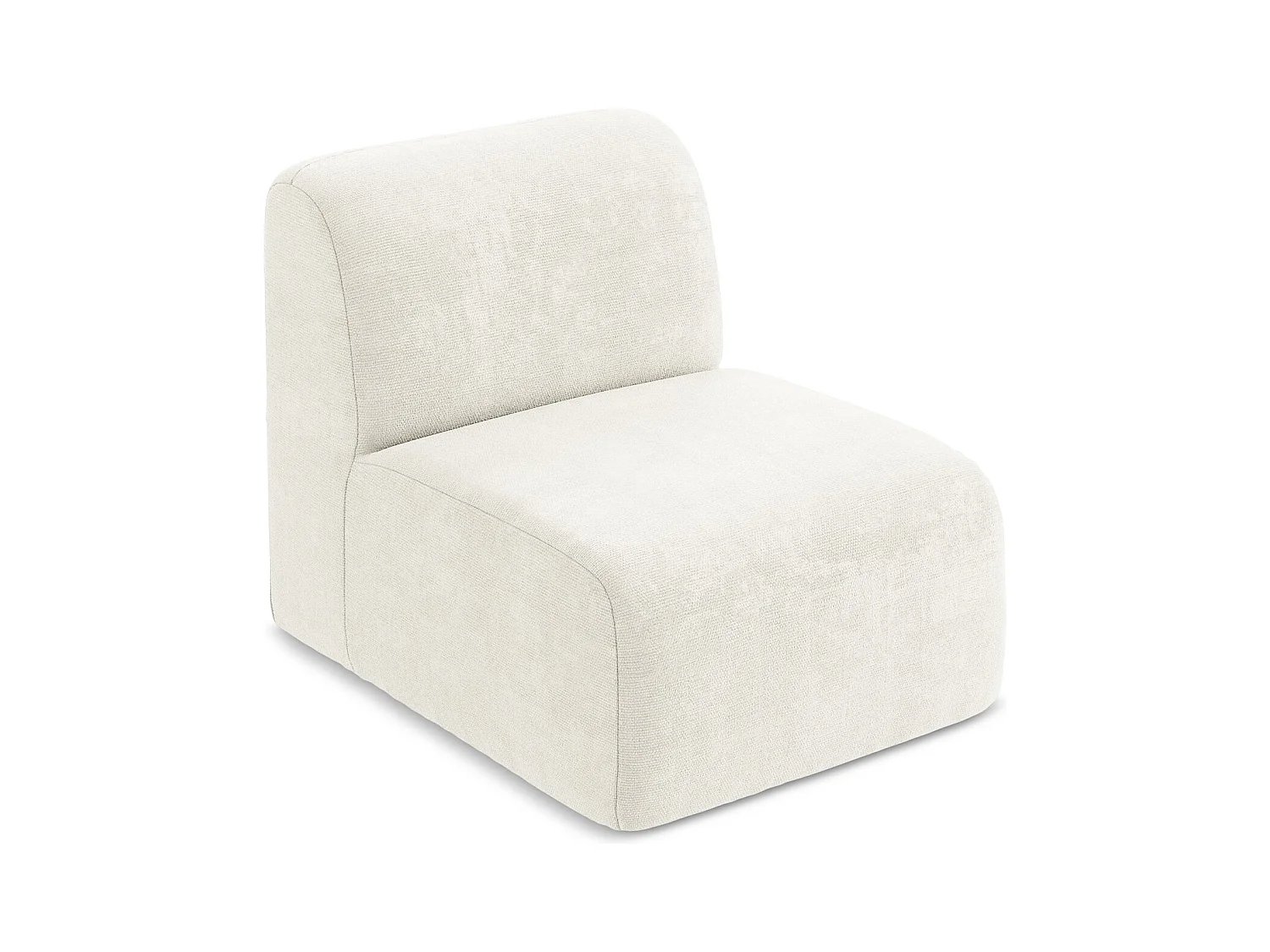 Bankmodule midden van wit chenille stof - LANI