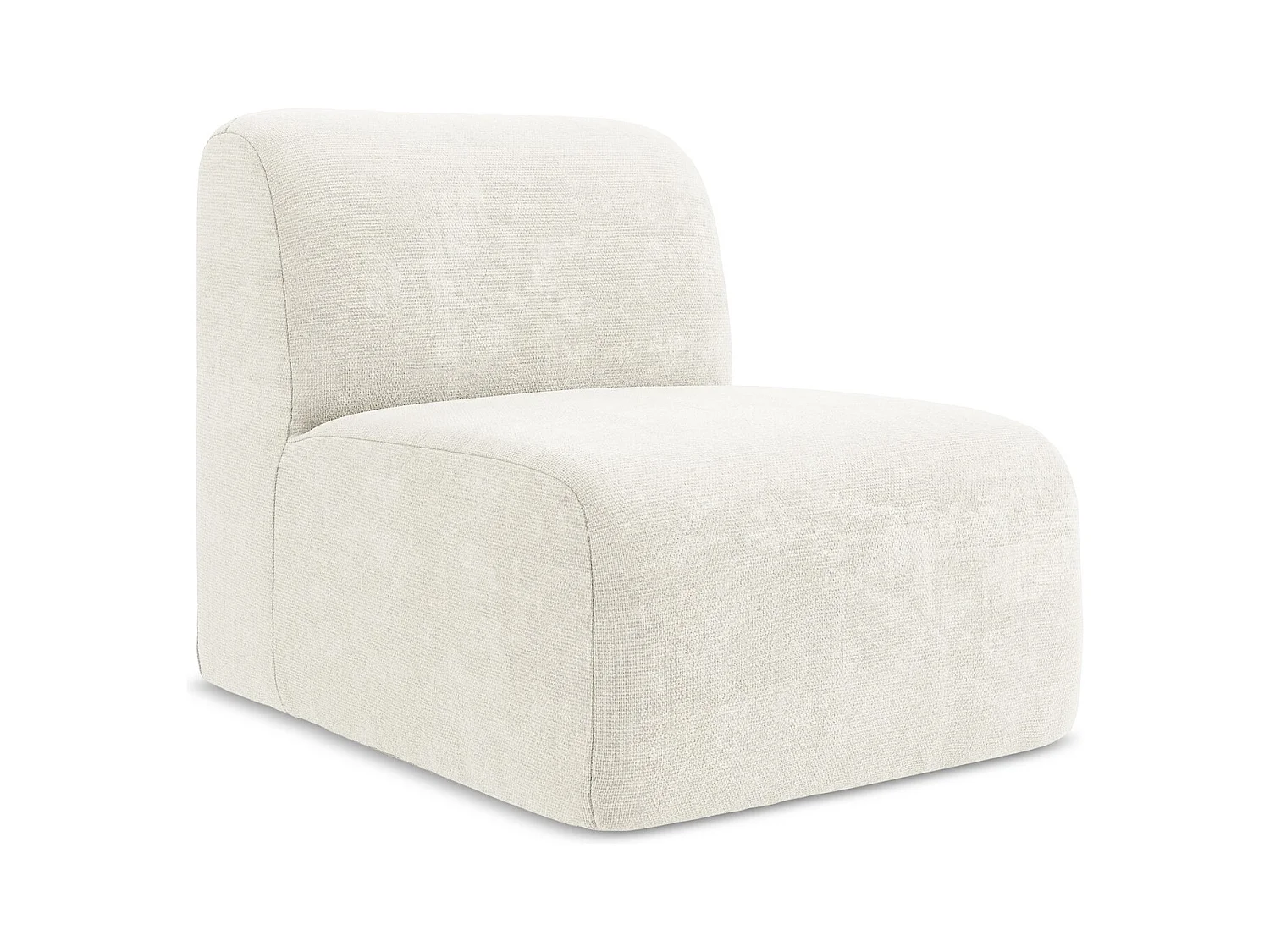 Fauteuil pour canapé modulable en tissu chenille - blanc - LANI