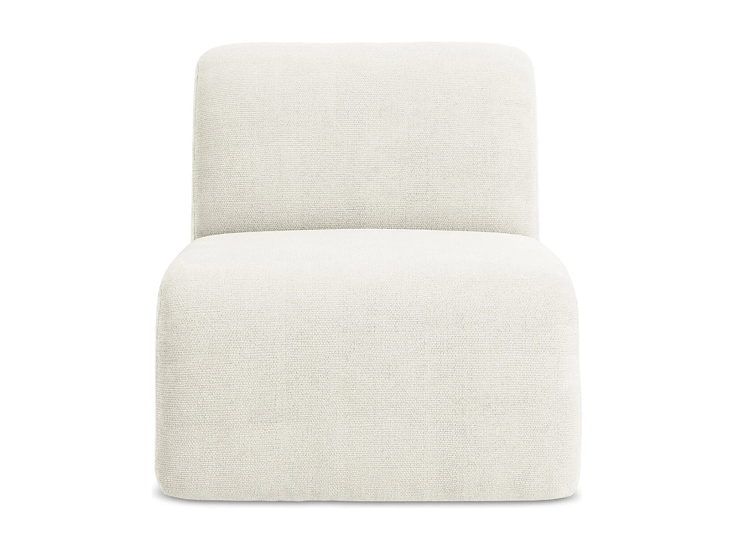 Fauteuil pour canapé modulable en tissu chenille - blanc - LANI