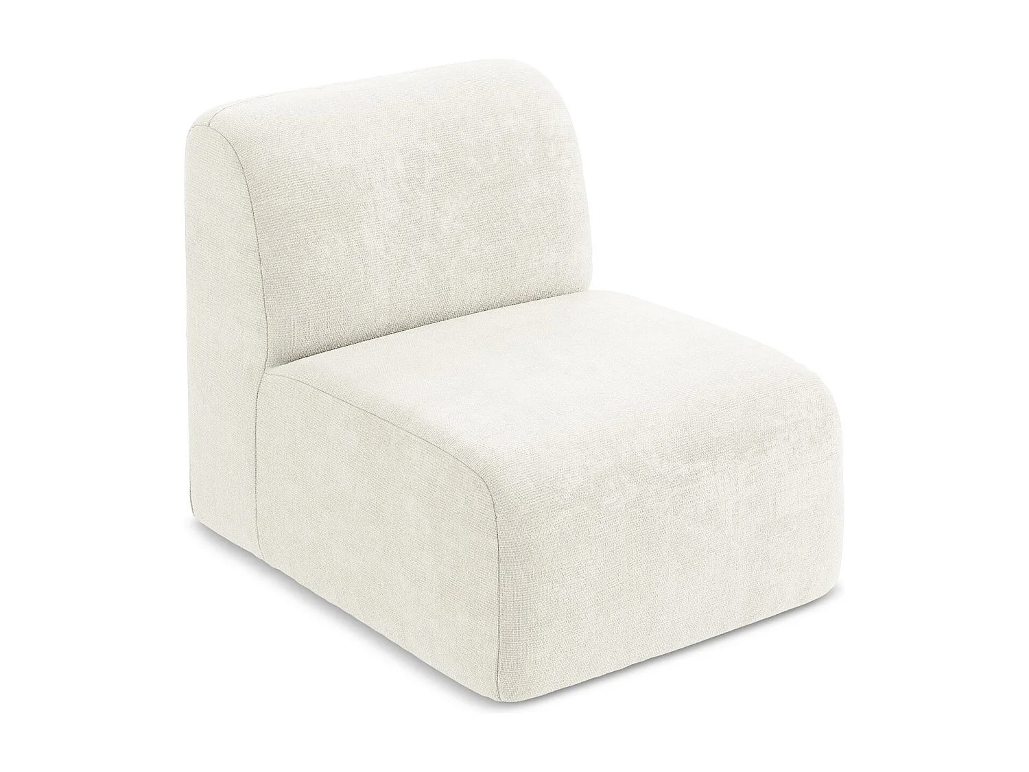 Fauteuil pour canapé modulable en tissu chenille - blanc - LANI