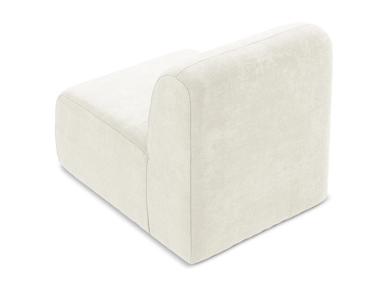 Fauteuil pour canapé modulable en tissu chenille - blanc - LANI