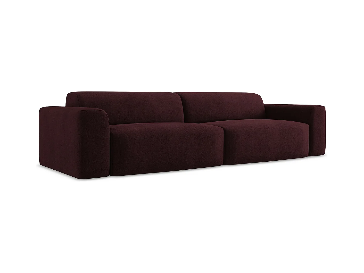 Canapé modulable 4 places en tissu texturé - bordeaux - KELI