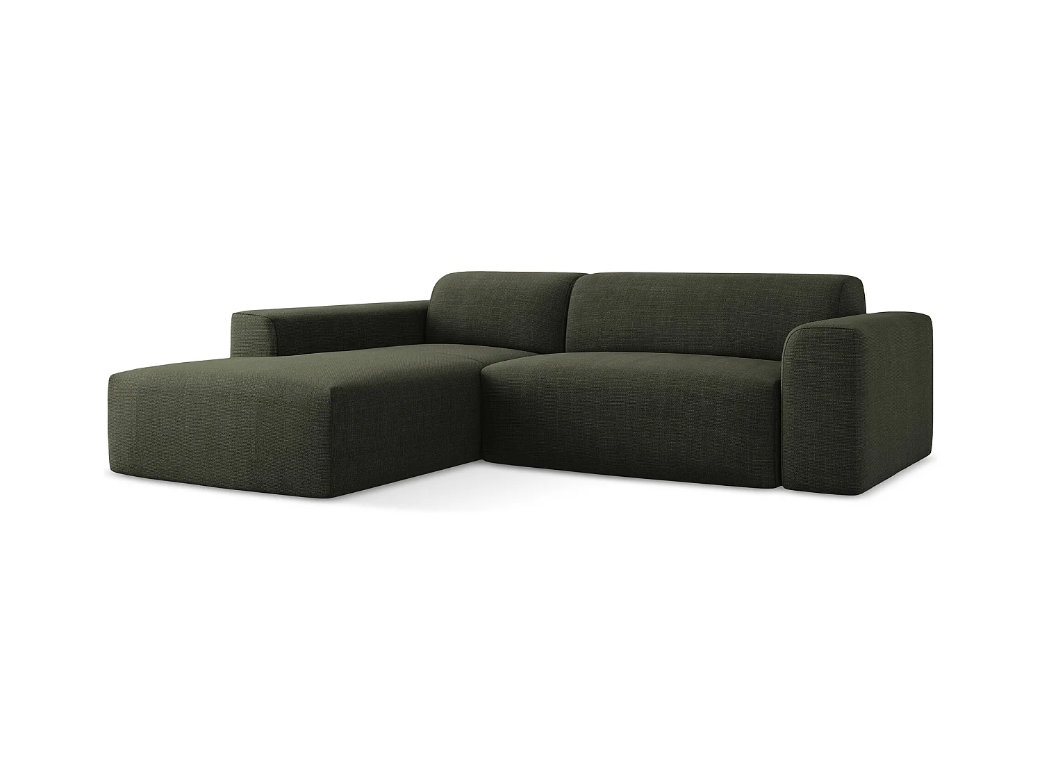 3-Sitzer Modulares Ecksofa - Ecke Links - Strukturstoff - Olive - KELI