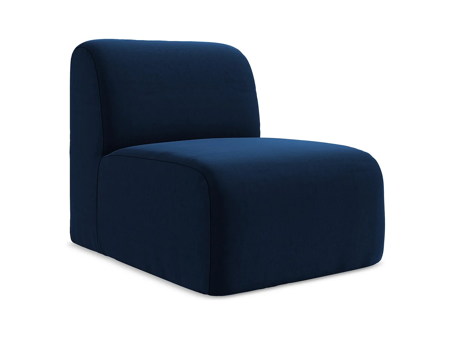 Fauteuil pour canapé modulable en velours - bleu royal - LANI