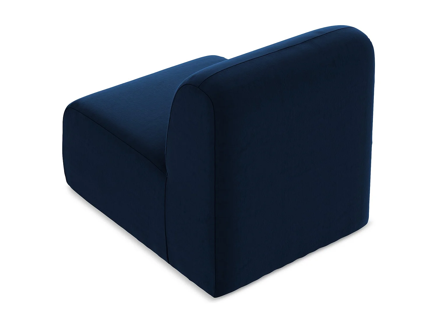 Fauteuil pour canapé modulable en velours - bleu royal - LANI