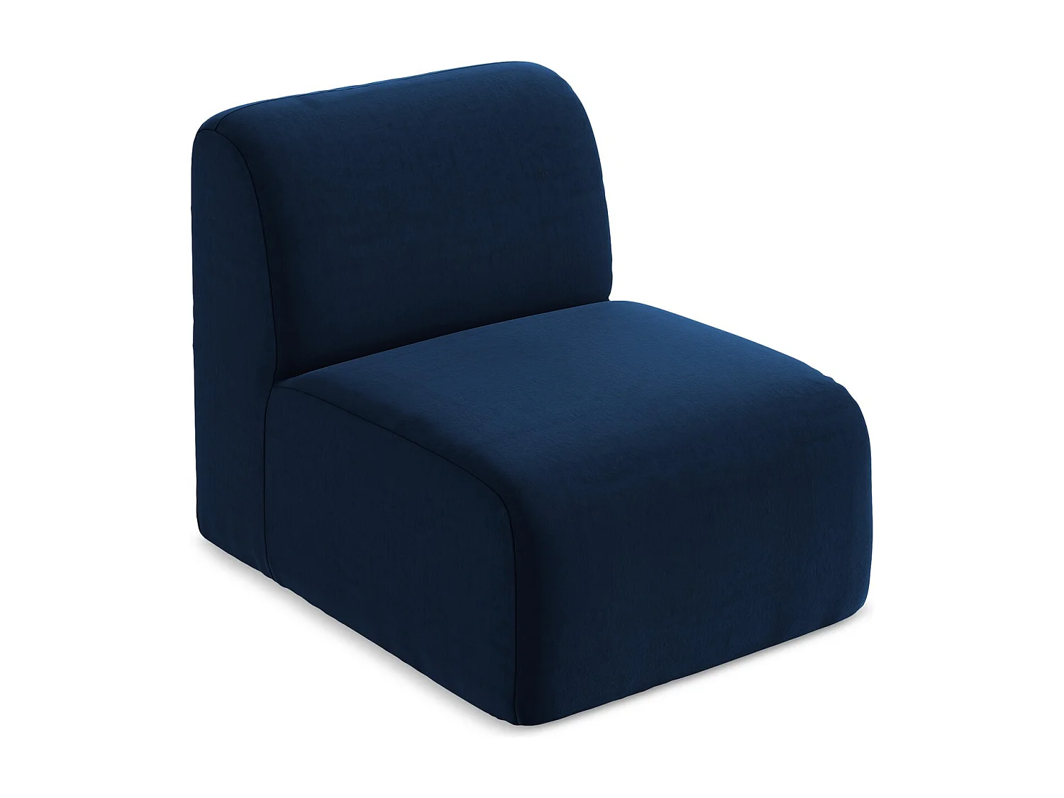 Fauteuil pour canapé modulable en velours - bleu royal - LANI