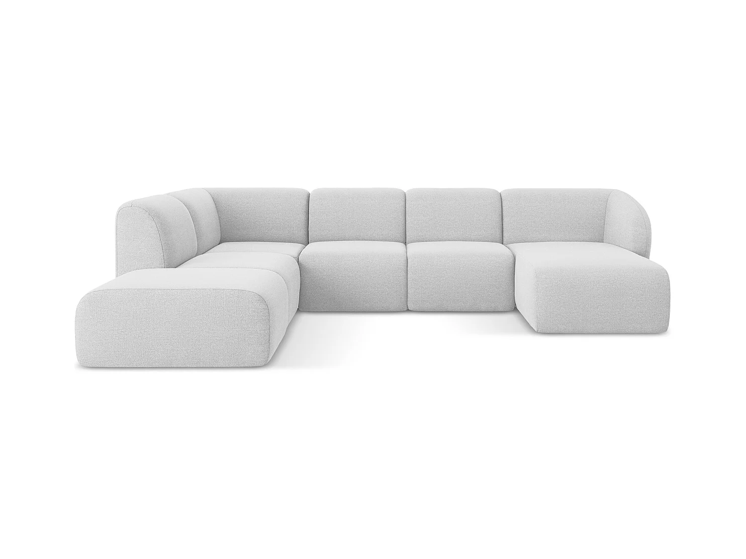 Große Wohnlandschaft Links - - Bouclé - Silber - LANI