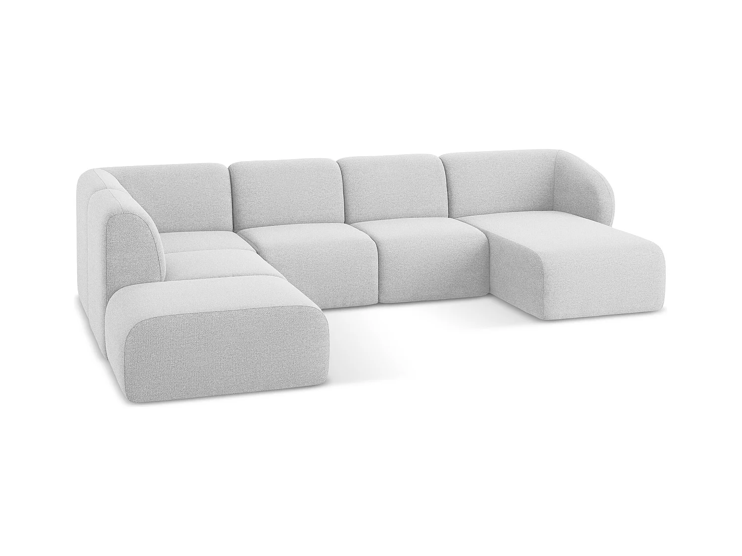 Große Wohnlandschaft Links - - Bouclé - Silber - LANI