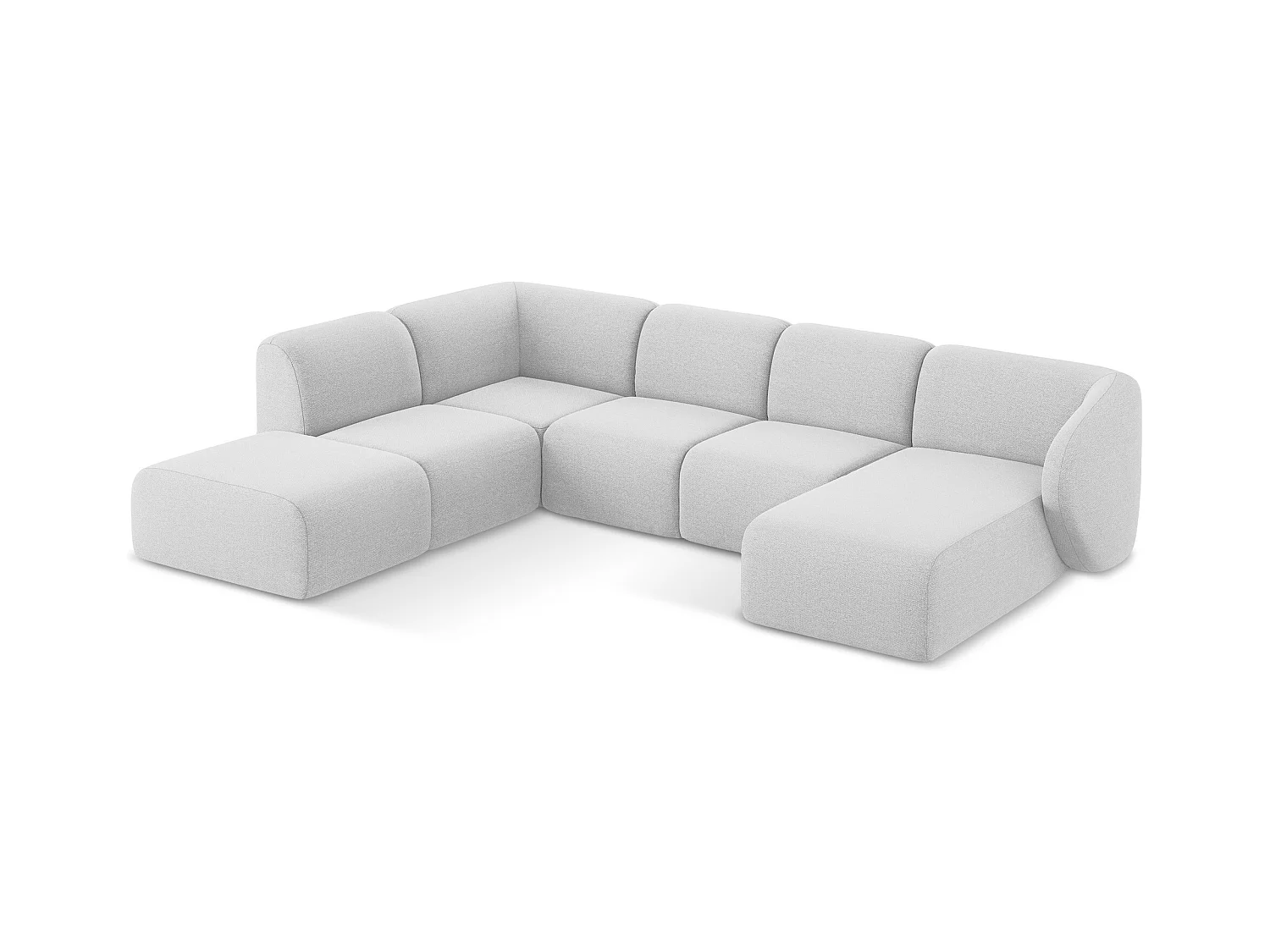 Große Wohnlandschaft Links - - Bouclé - Silber - LANI