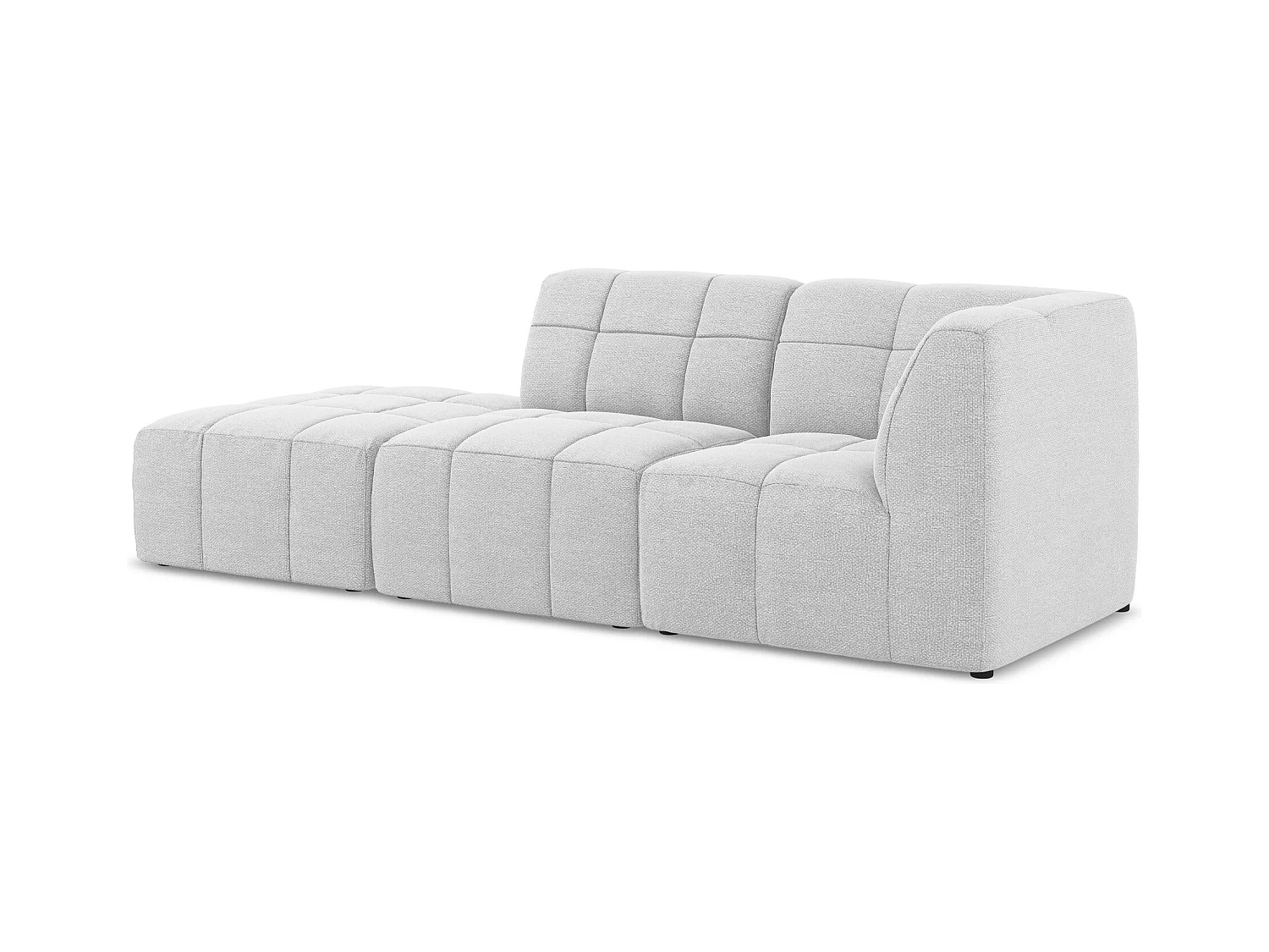3-Sitzer Modulares Ecksofa - Ecke Links - Bouclé - Silber - ALOHA