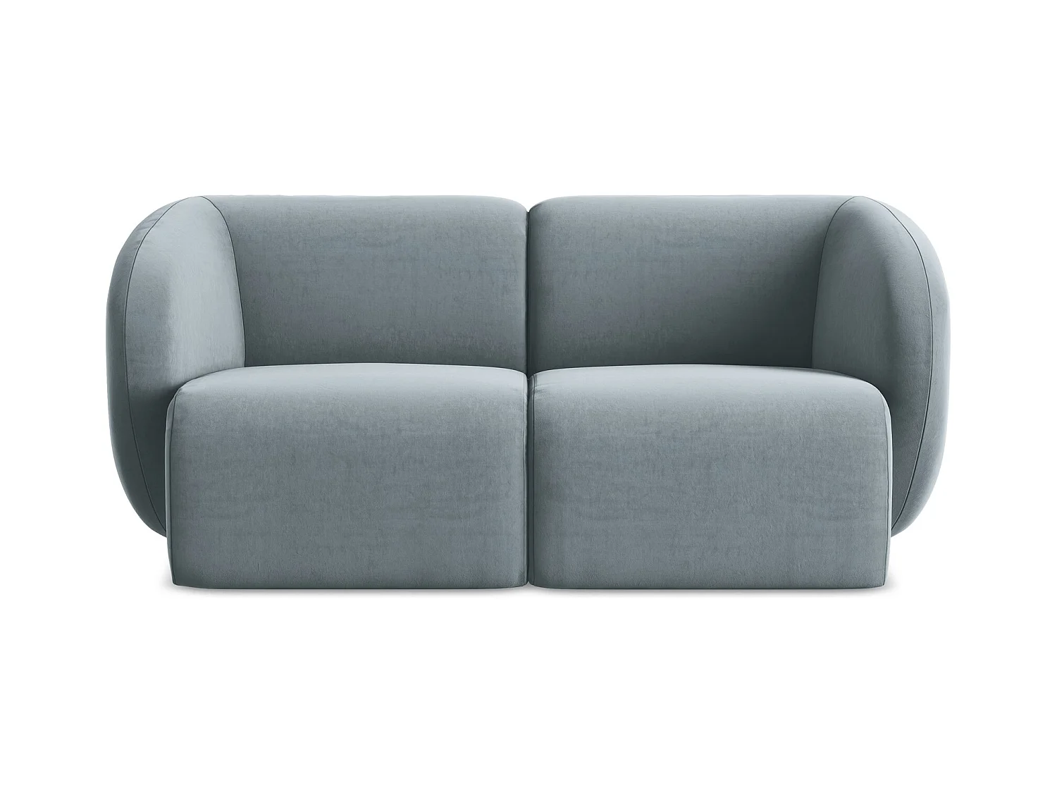 2-Sitzer Sofa - - Samt - Hellblau - LANI