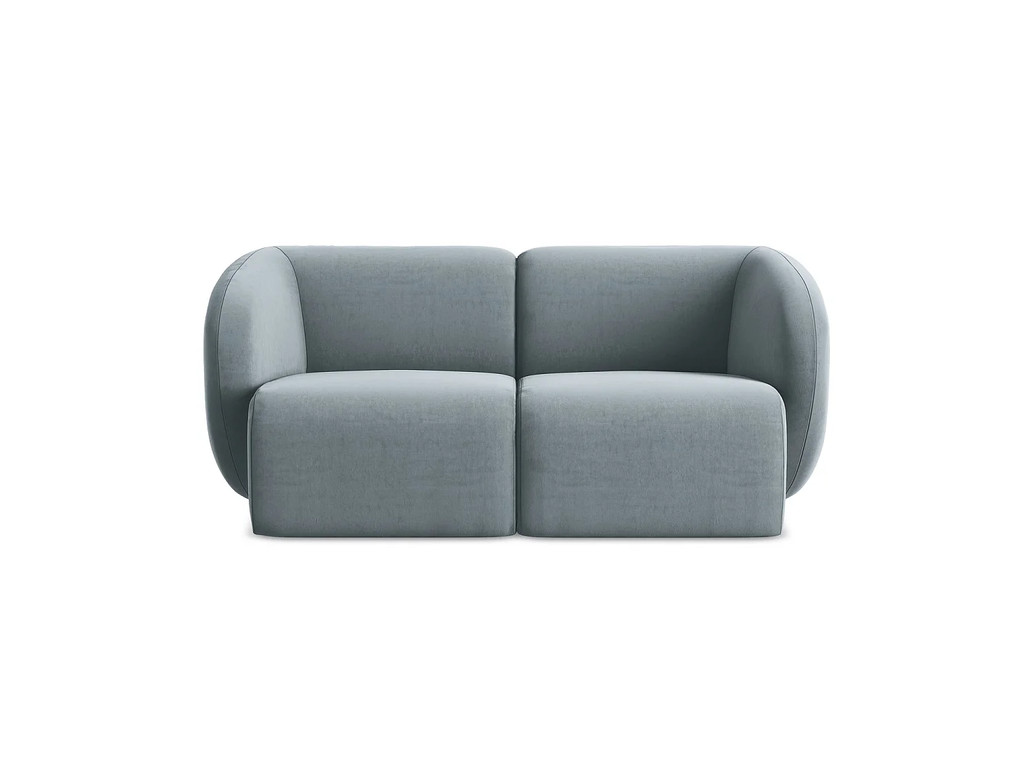 2-Sitzer Sofa - - Samt - Hellblau - CERVO