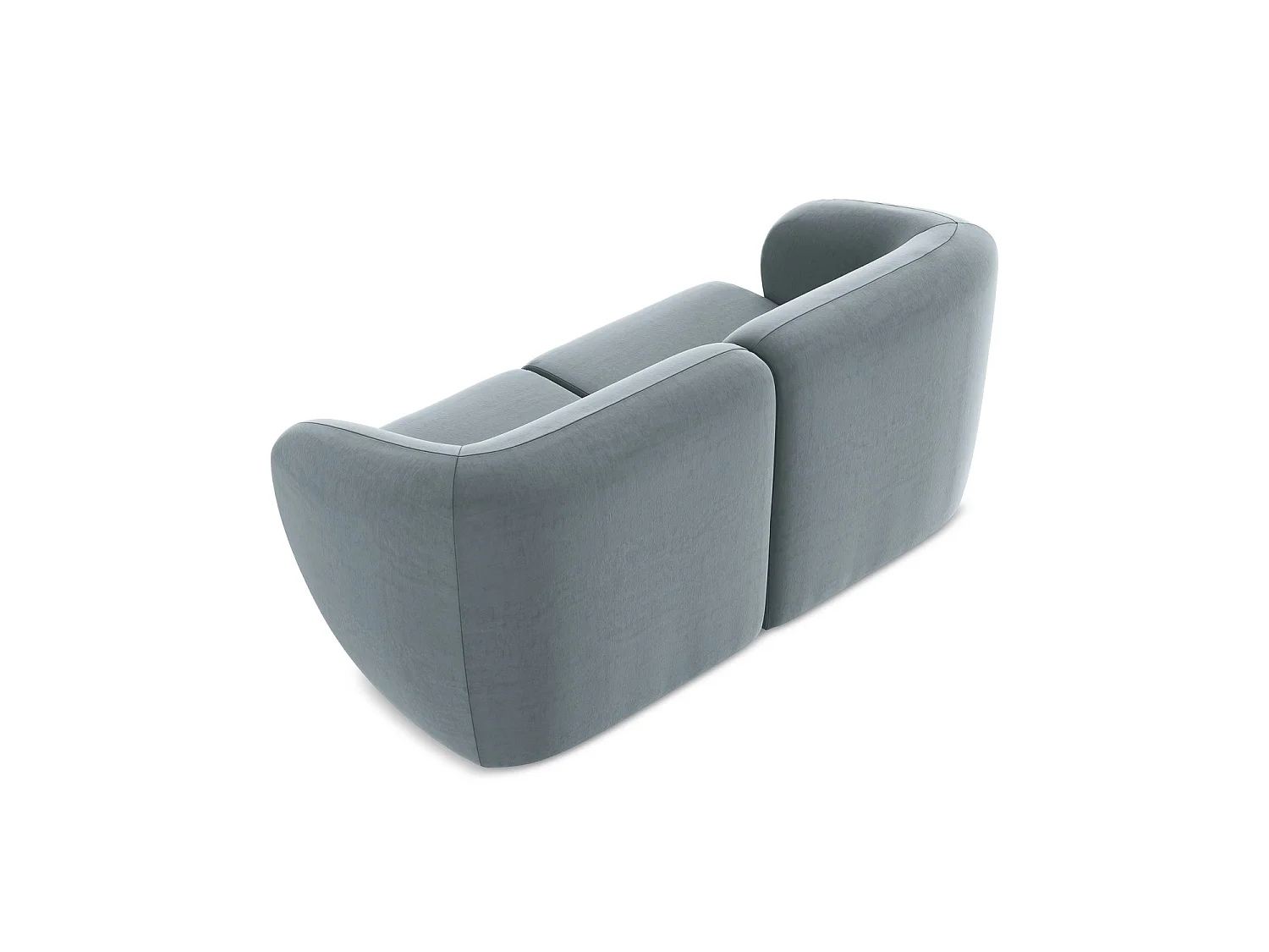 2-Sitzer Sofa - - Samt - Hellblau - CERVO