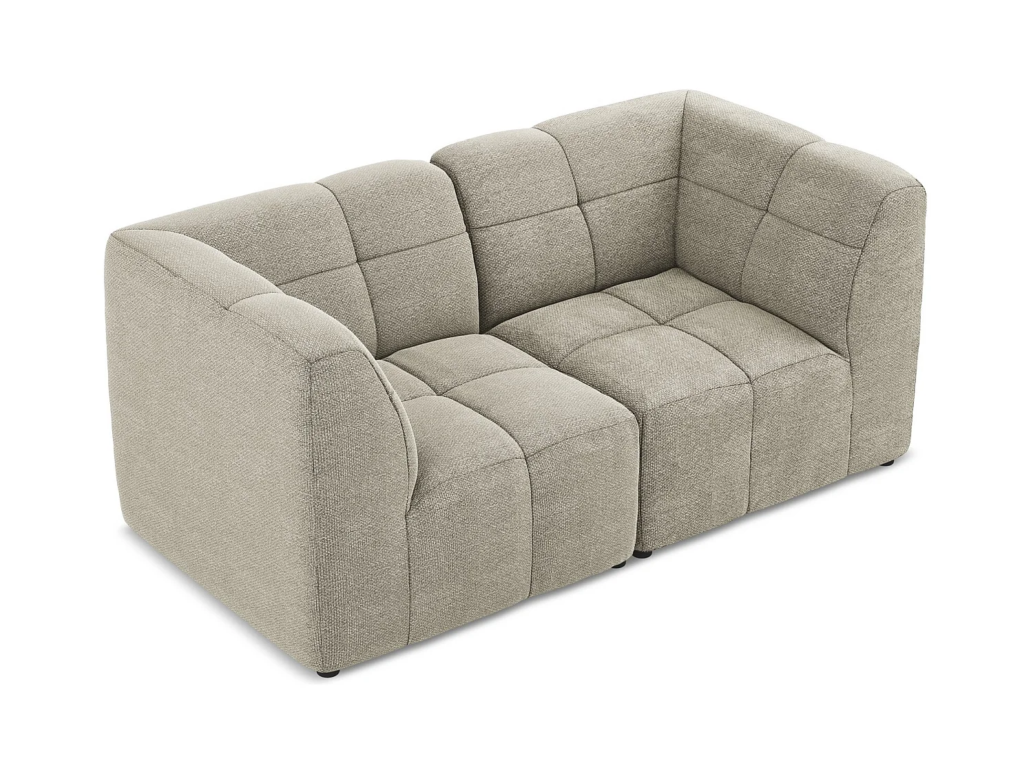 Canapé modulable 2 places en tissu bouclette - taupe - ALOHA