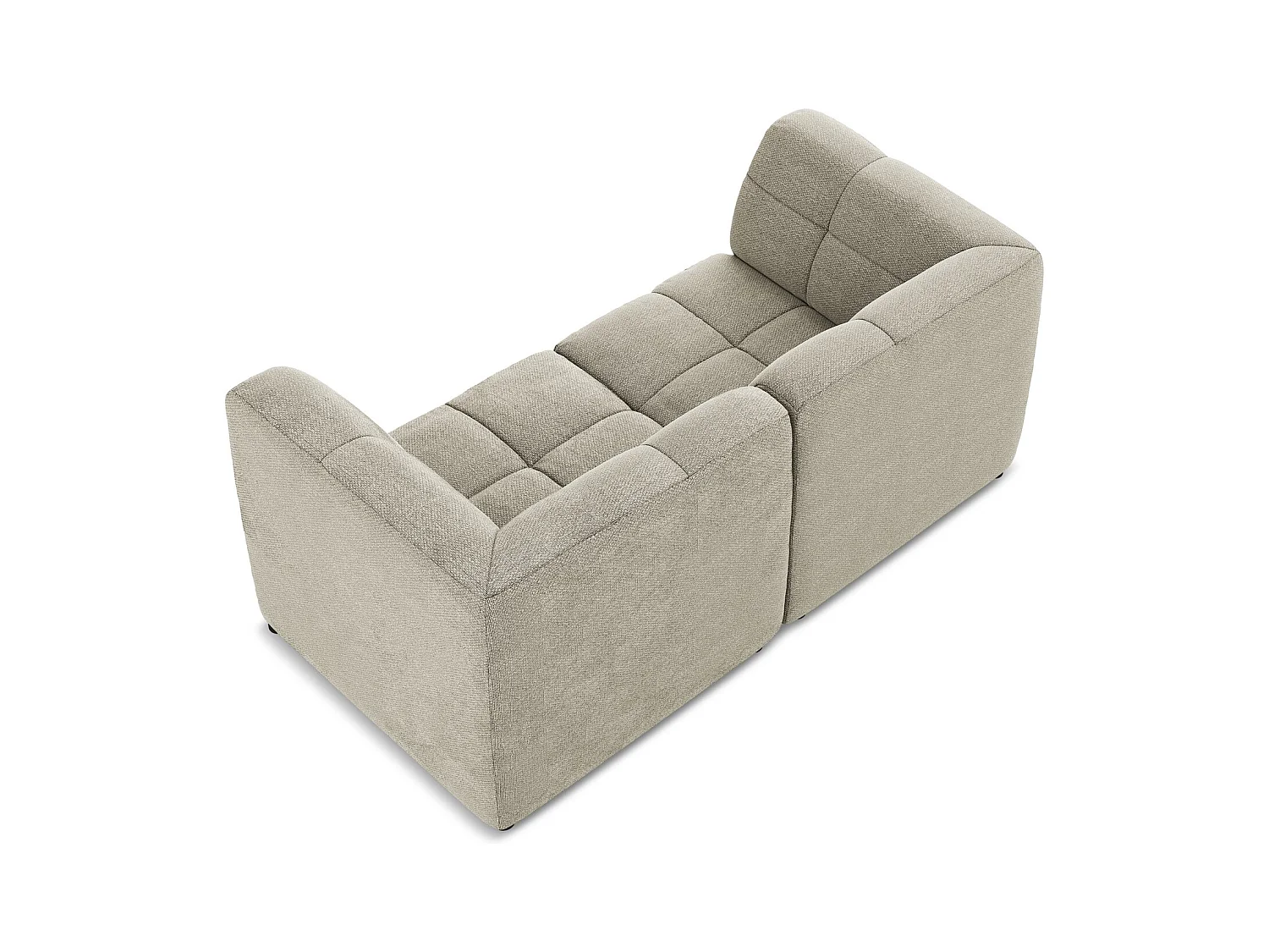 Canapé modulable 2 places en tissu bouclette - taupe - ALOHA