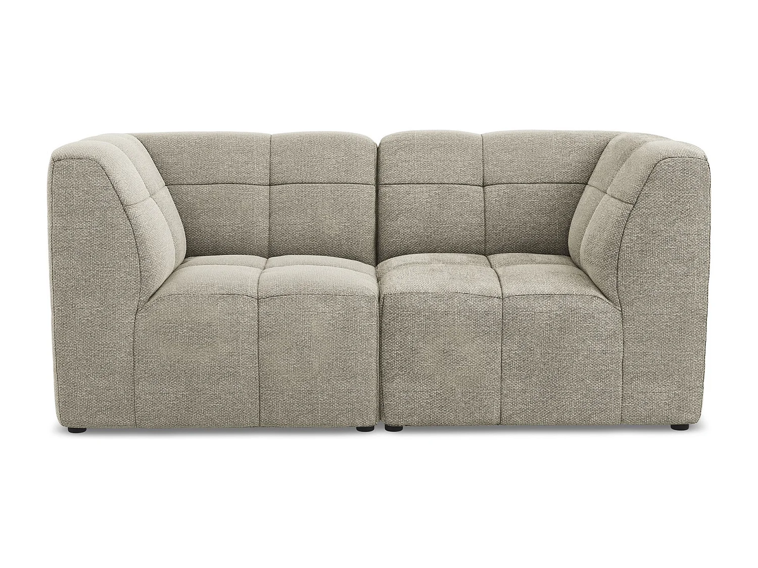 Canapé modulable 2 places en tissu bouclette - taupe - ALOHA