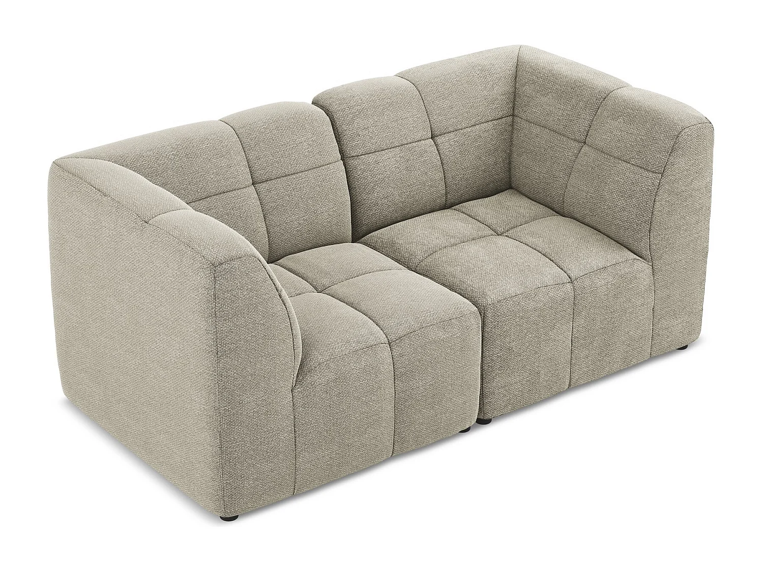 Canapé modulable 2 places en tissu bouclette - taupe - ALOHA