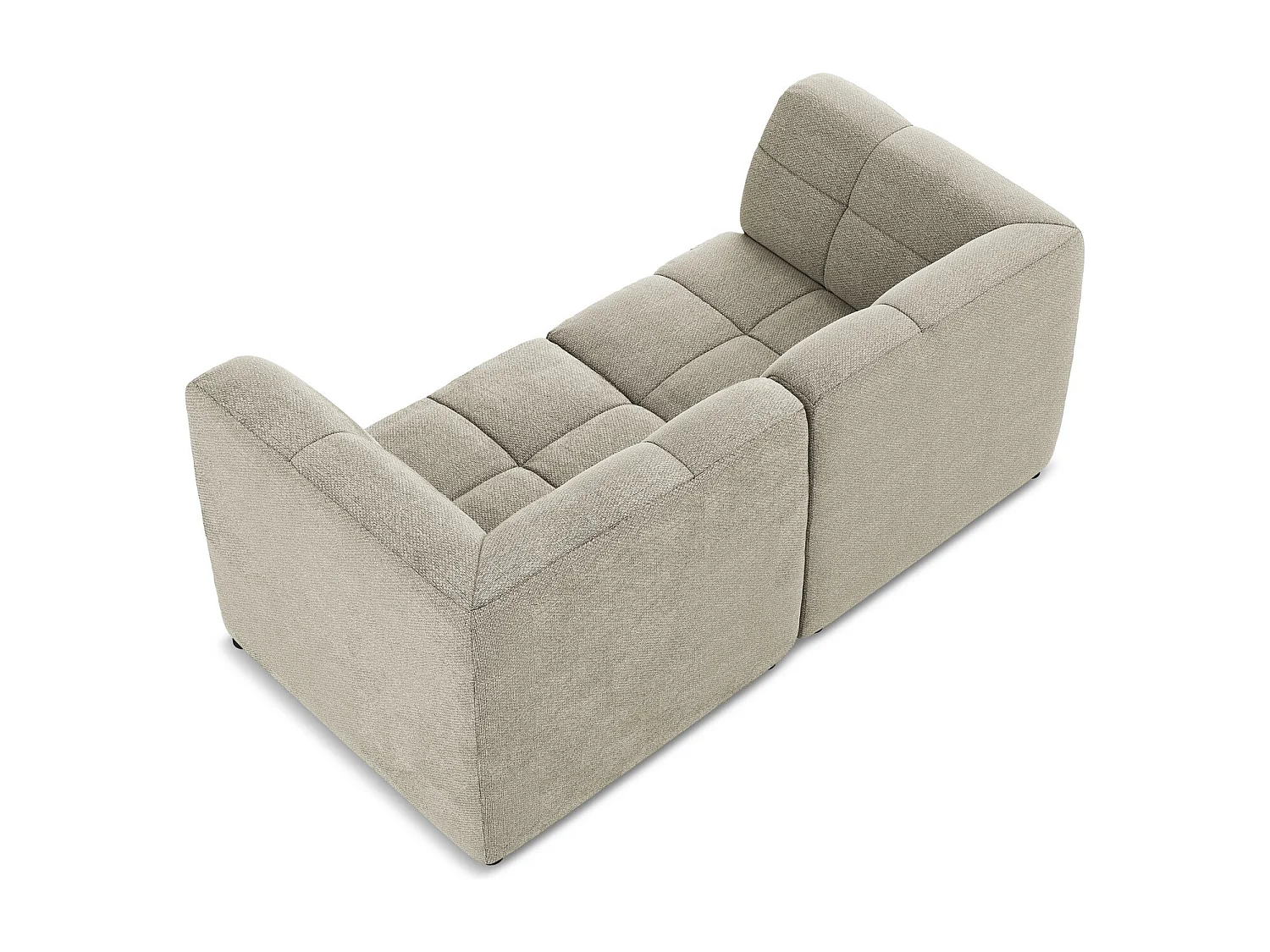 Canapé modulable 2 places en tissu bouclette - taupe - ALOHA