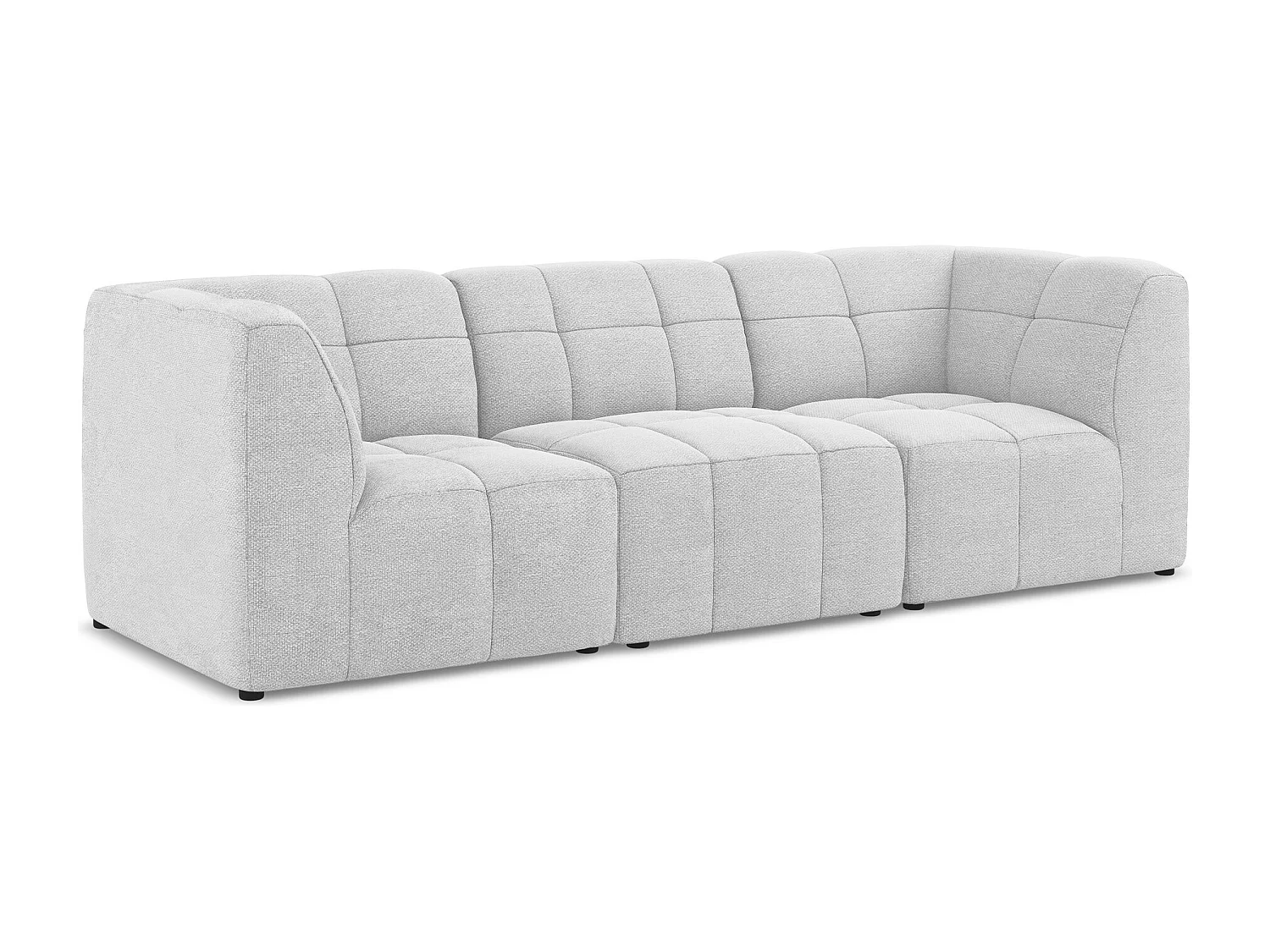 Modulares 3-Sitzer Sofa - - Bouclé - Silber - ALOHA