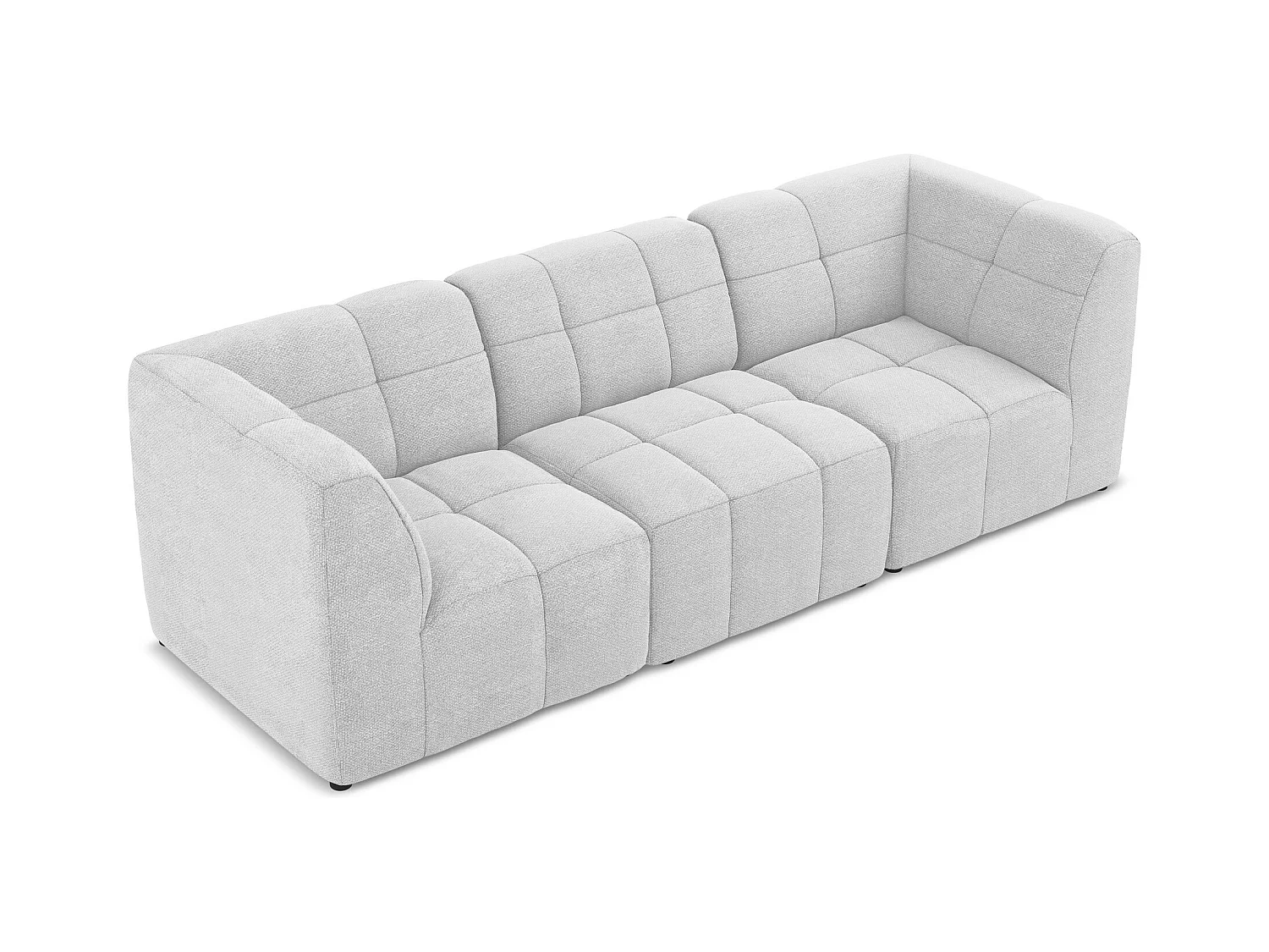 Modulares 3-Sitzer Sofa - - Bouclé - Silber - ALOHA