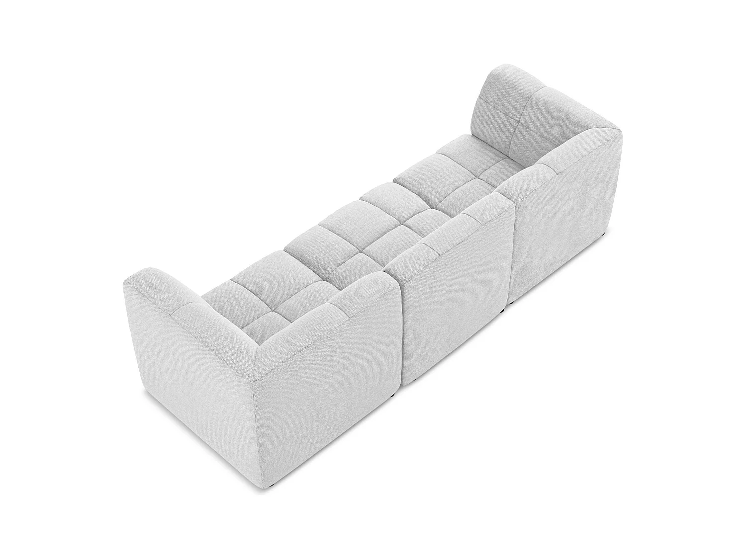 Modulares 3-Sitzer Sofa - - Bouclé - Silber - ALOHA