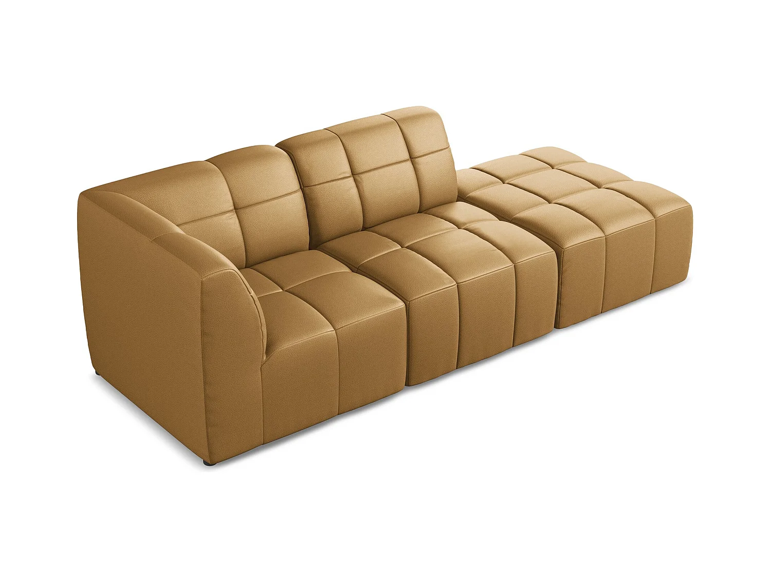 Modulaire hoekbank rechts van karmel kunstleer - ALOHA