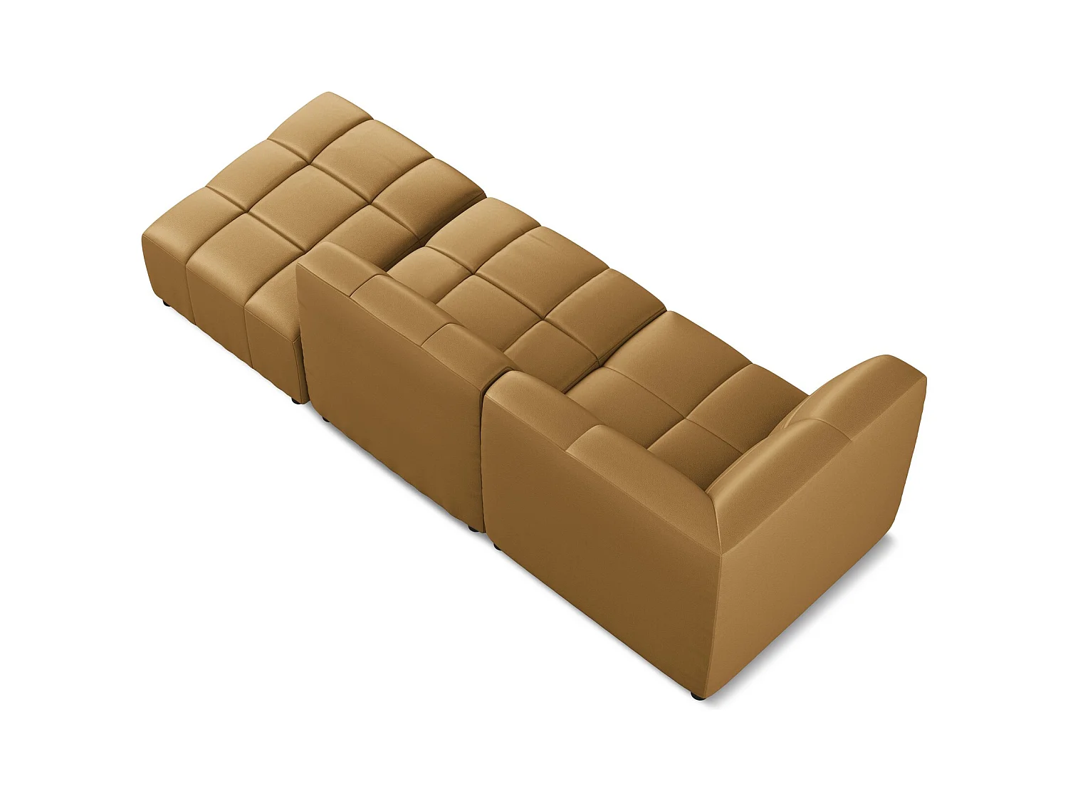 Modulaire hoekbank rechts van karmel kunstleer - ALOHA