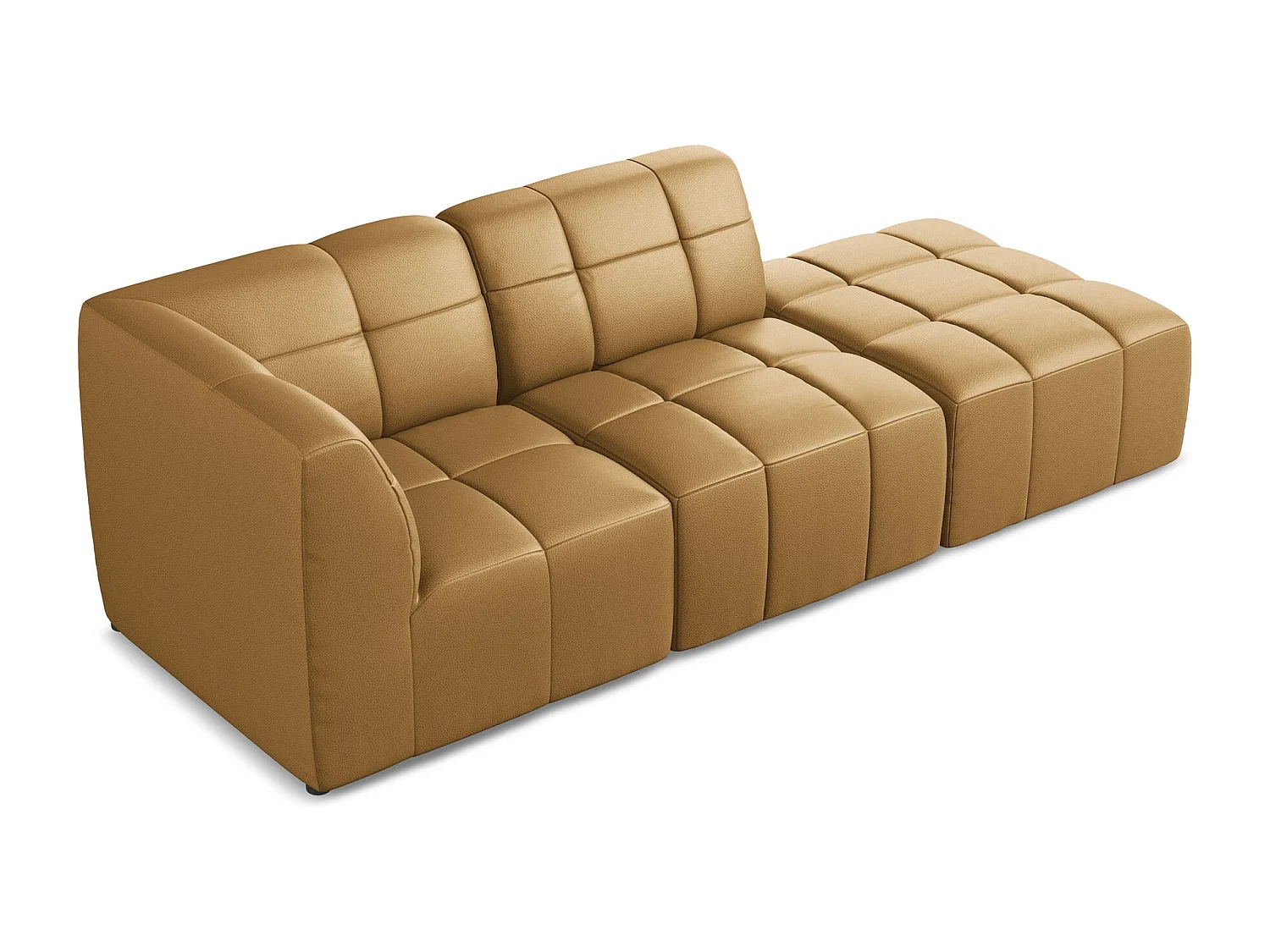 Narożnik prawostronny - ze skóry syntetycznej - karmelowy - ALOHA