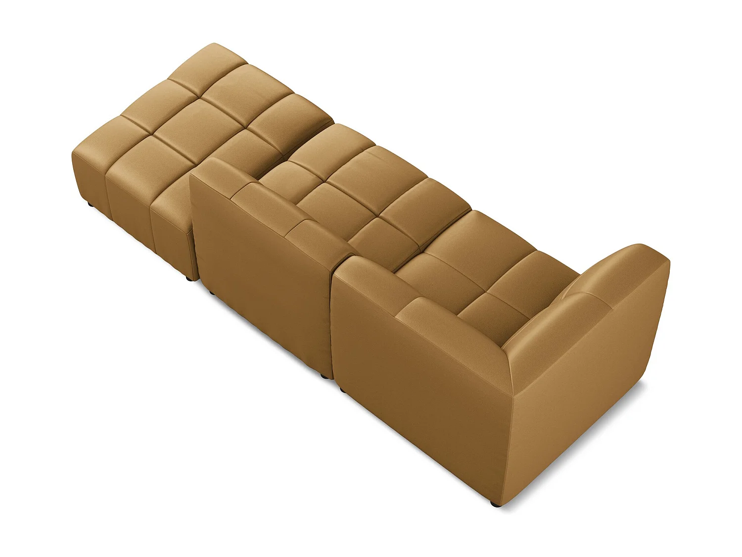 Narożnik prawostronny - ze skóry syntetycznej - karmelowy - ALOHA