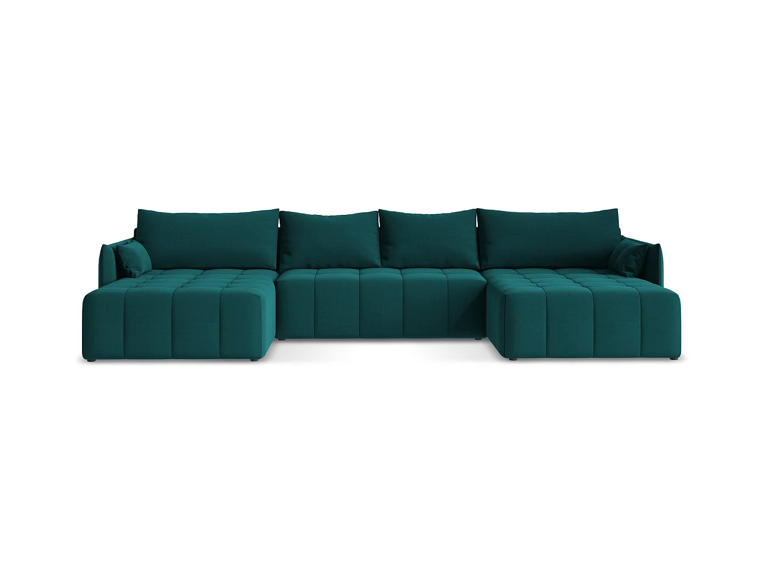 Große Wohnlandschaft - - Samt - Marine - MOKU