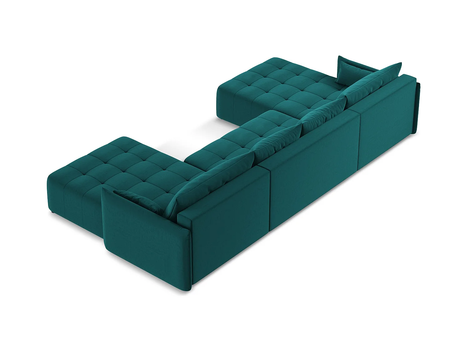 Große Wohnlandschaft - - Samt - Marine - MOKU