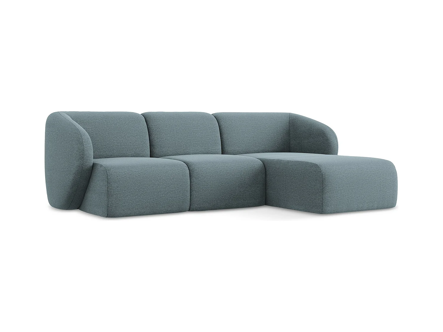 3-Sitzer Modulares Ecksofa - Ecke Rechts - Bouclé - Jeans - LANI