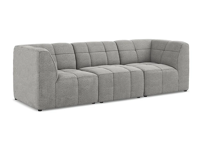 Modulares 3-Sitzer Sofa - - Bouclé - Hellgrau - ALOHA