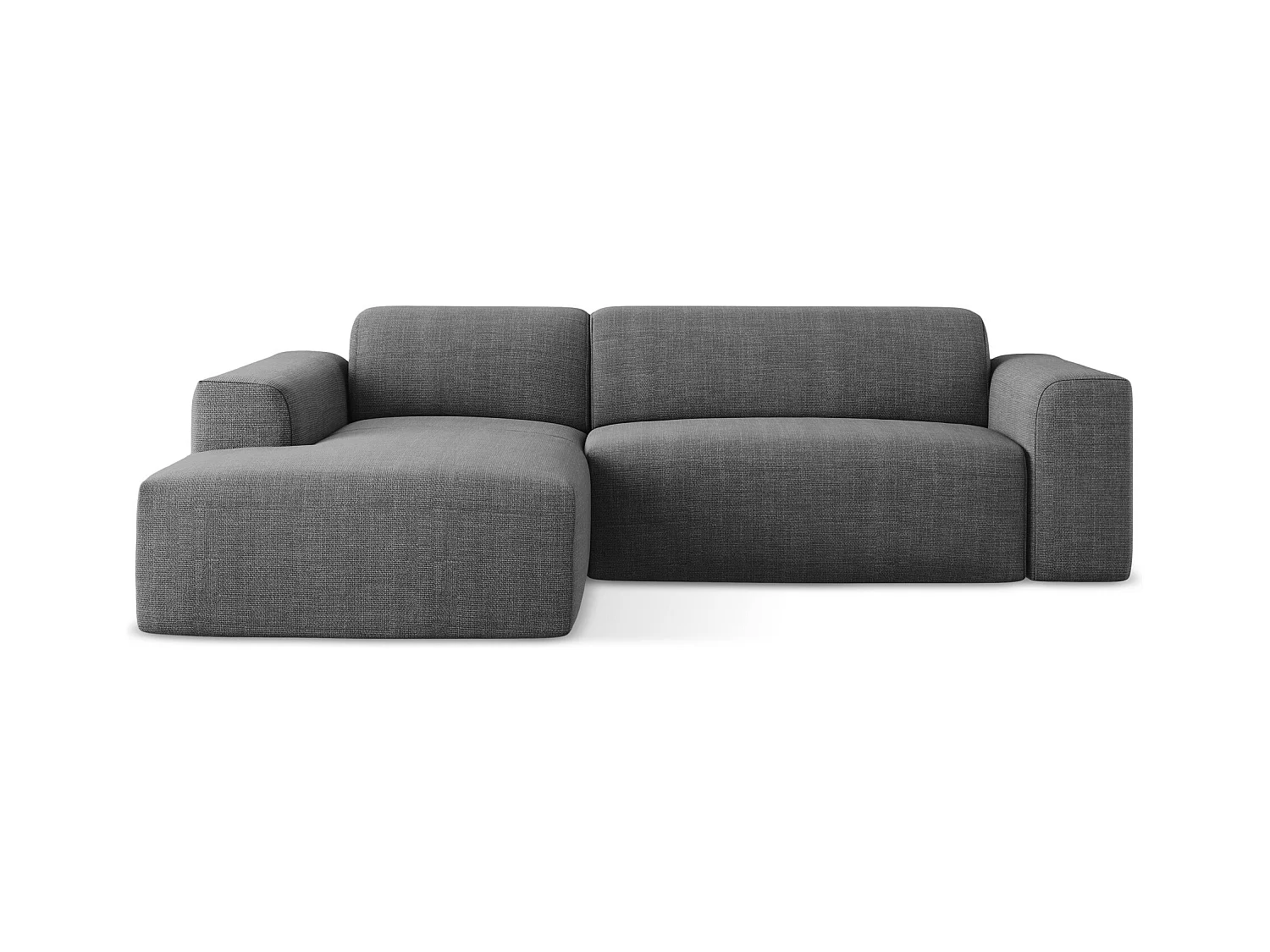 3-Sitzer Modulares Ecksofa - Ecke Rechts - Strukturstoff - Dunkelgrau - KELI