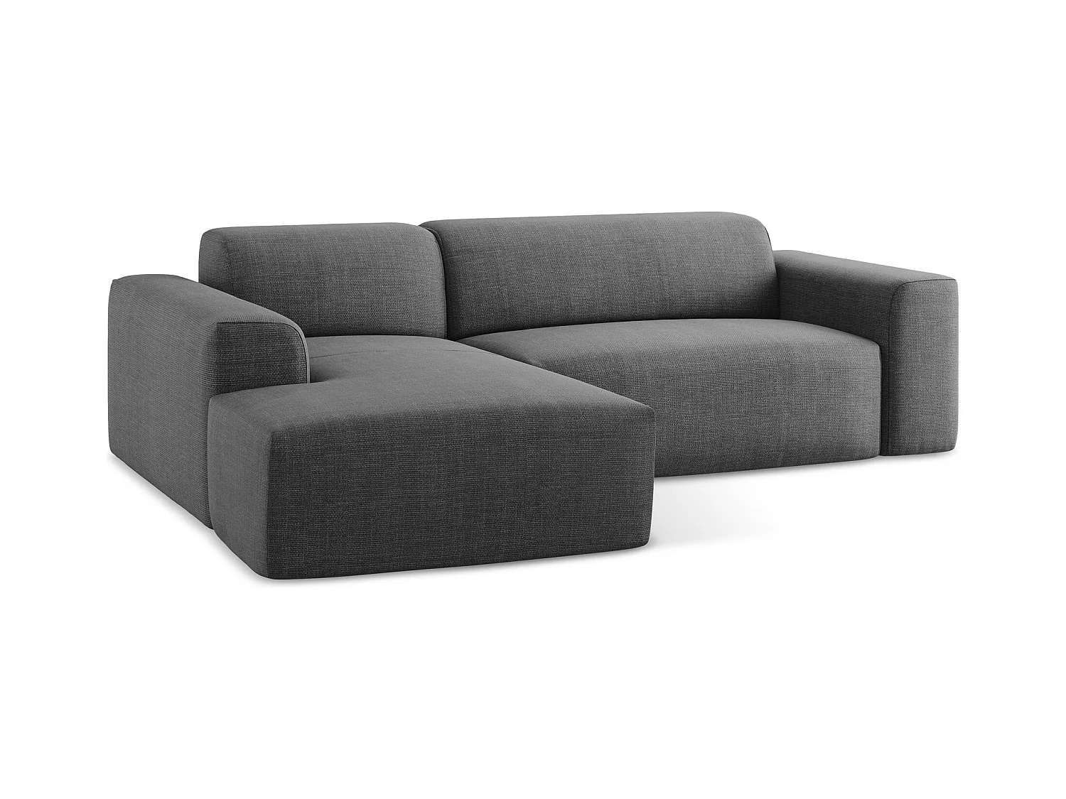 3-Sitzer Modulares Ecksofa - Ecke Rechts - Strukturstoff - Dunkelgrau - KELI